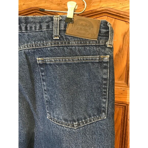 Cabela's Blue Jeans Men's Size 42x28 Brown Flannel Lined Relaxed Denim High Rise - Picture 7 of 12